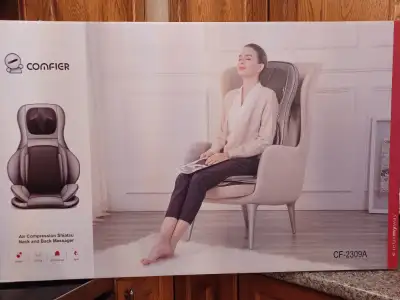 Comfier Shiatsu Neck & Back Massager, 2D/3D Kneading Massage Chair Pad, APP Remote --2309A-APP Used...