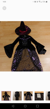 Halloween Witch Costume with Witch Hat