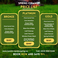 Spring clean up packages!! Power rake aeration starting at $120