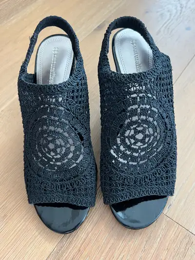 Naturalizer black crochet Wedges, View more