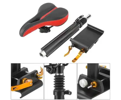 Enhance your electric scooter with this seat attachment, designed for comfort and convenience, allow...