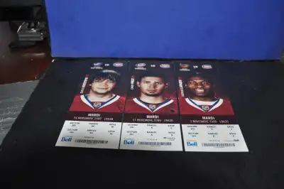Montreal canadiens unused hockey ticket November lot of 3 season 2009-2010 Include the ticket below...