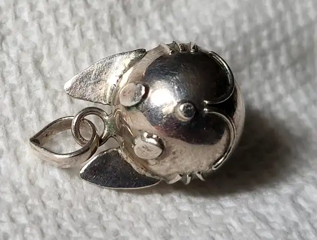 Sterling Silver Hollow Round Cute Cat Pendant Charm63654761881473121