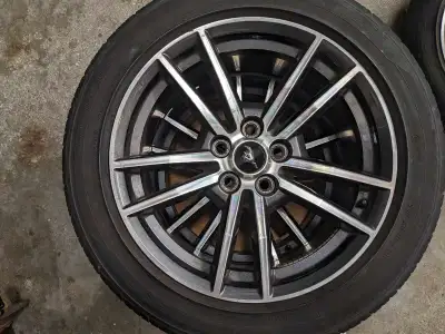 Set of 2017 Ford Mustang GT "18 rims and Good Year Eagle F1 235/50/18 tires The tires have decent tr...