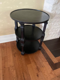 Round Side Table with Three Levels Solid Wood Size is 20” diamet