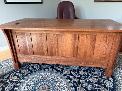 Quarter Sawn Solid Oak Banker’s Desk, View more
