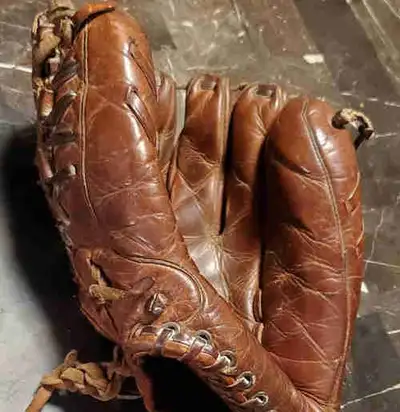 Vintage Leather Baseball Glove, View more