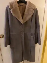 Vintage Sheepskin Shearling Long Coat Grey bought in Turkey