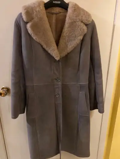 Vintage Sheepskin Shearling Long Coat Grey bought in Turkey, View more