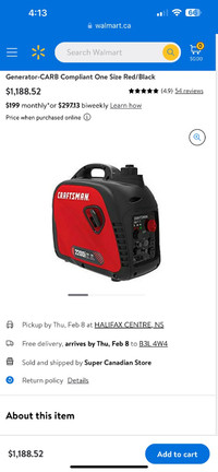 Craftsman Generator- CARB Compliant one Size Red/Black for sale