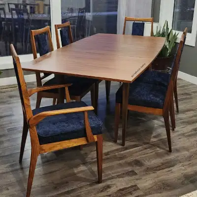 MCM MidCentury Modern Walnut Dining Table Restored, View more