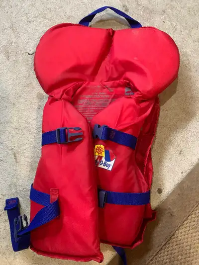 Infant - $8 Size 14-27kg. Never been in chlorine. Child’s -$15 (red) Size up to 18kg/40lbs No chlori...