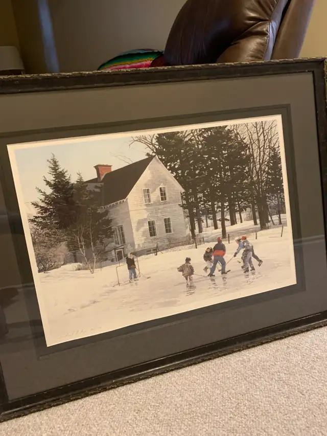 Wall Framed art - Paul Rupert print outdoor hockey in Home Décor & Accents in Ottawa - Image 3