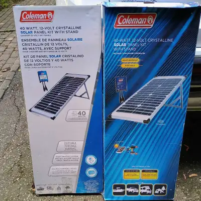 Hello, I have two solar panels. Each 40 watts. Comes with controller and wires. One in BNIB, other o...
