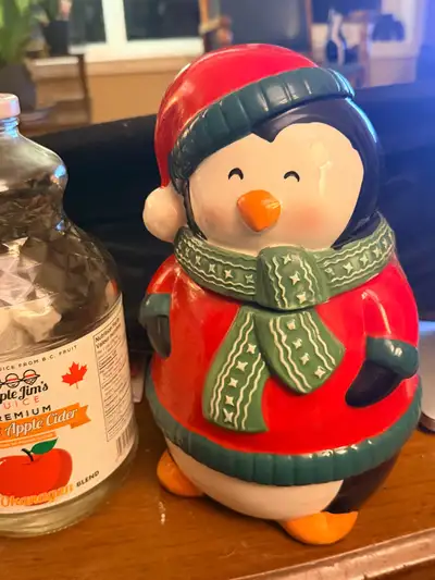 Christmas Cookie Jar Cute Penguin, View more