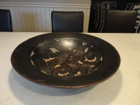 Lovely Pottery Round Coffee Table Decorative Brown Bowl