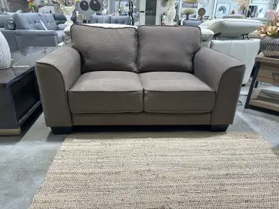 Brown loveseat, View more