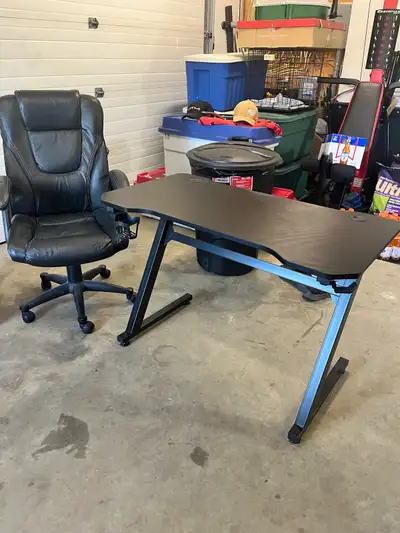 Computer desk and chair, View more