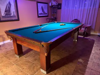 Pool table 111'' x 61''.