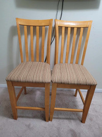 2 Counter Height Wooden Chairs