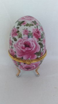 Vintage Porcelain Egg Trinket Box