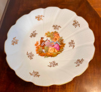 Grande assiette de Limoge avec des fleurs en Or, faite une offre