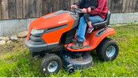 Husqvarna lawn tractor with double bagger