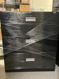 3 drawer black filing cabinet