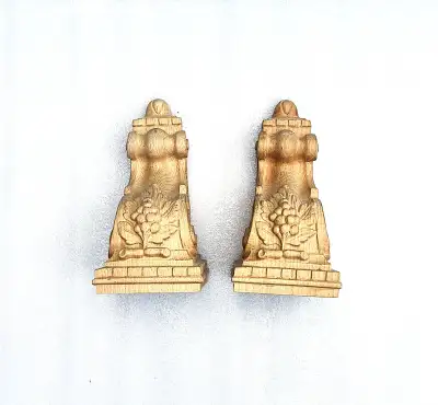 USED - 3 Pairs of wall mounted solid wood mouldings., View more