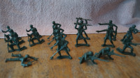 18 MILITARY FIGURES - GREEN PLASTIC - 2 INCH