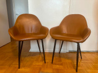 Burnt Orange Accent Faux Leather Chairs