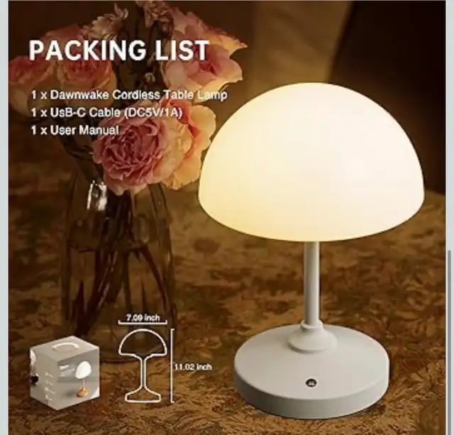 Dawnwake Mushroom Table Lamp, Bedside Lamps for Bedrooms in Indoor Lighting & Fans in Kitchener / Waterloo - Image 6