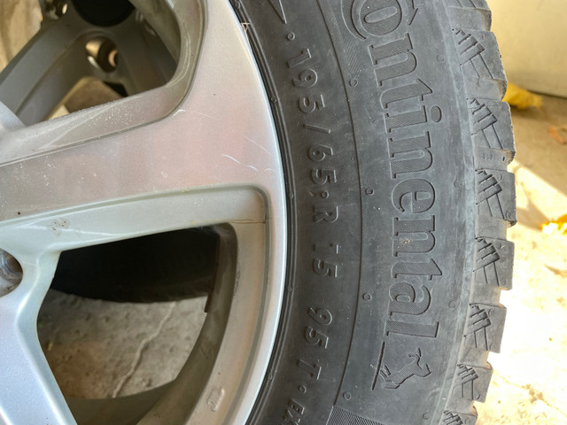 4 winter tires on alloy rims 195/65R15 in Tires & Rims in Kingston - Image 2