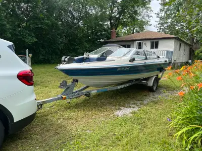 Selling a solid, towable boat trailer with a 1986 Bayliner Capri/2.4 liter engine The trailer is in...