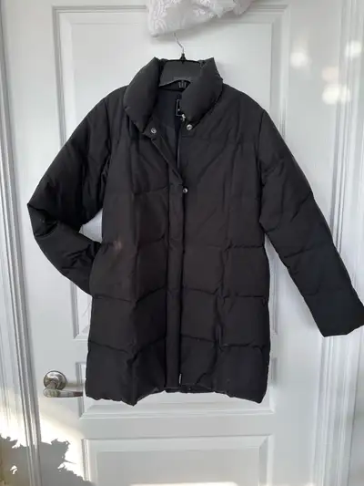 Black winter parka coat, View more