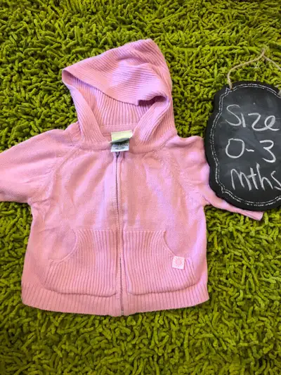 Girls pink zip up Sweater by Sesame Street - EUC 0-3 mths, View more