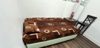 $99 Bed frame with mattress including chair, mirror and  table 