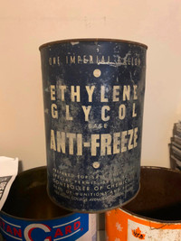 VINTAGE 1940's WWII DEPT OF MUNITIONS ANTI-FREEZE IMP GALLON CAN