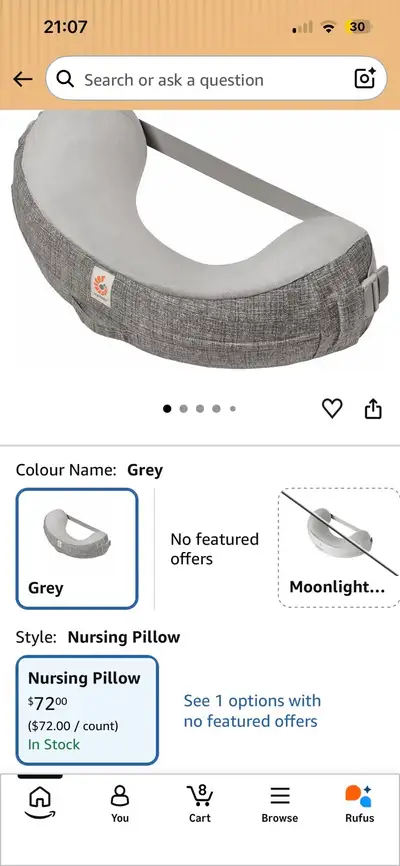 Ergobaby Natural Curve Nursing Pillow, View more
