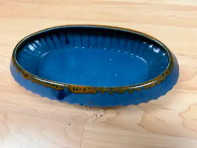 Capodimonte Italy Ceramic Dish – Blue Scalloped – Vintage, View more