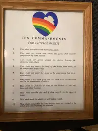 Ten Commandments for cottage quests