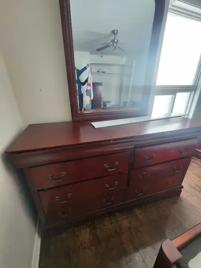 Cherry Wood Dresser Bedframe, View more