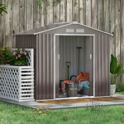 7' x 4' x 6' Garden Storage Shed, Grey Color., View more