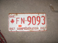 plaque de la confédération 1967 a 45$ de la rédemption
