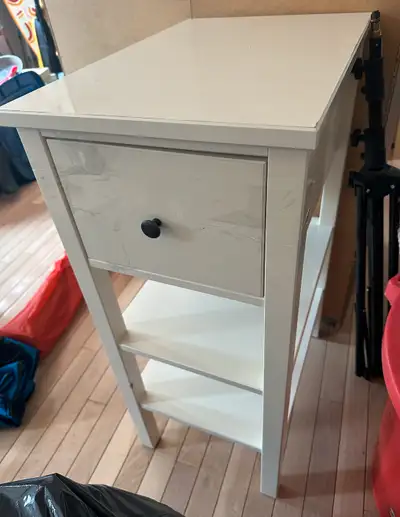 White rectangular nightstand, View more