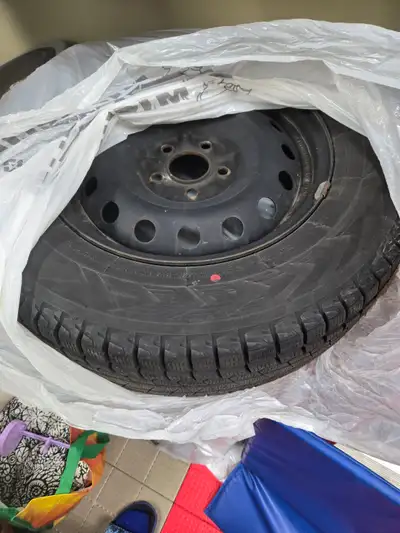 Set of 4 winter tires on steel rims. They were on a 2021 mitsubishi eclipse cross gt for 2 winters....