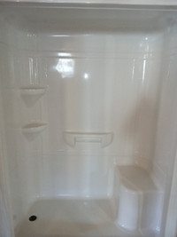Shower with seat, 5 ft shower right hand drain left hand seat