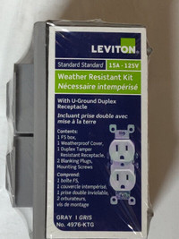 Leviton Duplex Receptacle Weatherproof Outlet Cover Kit 15A 125V