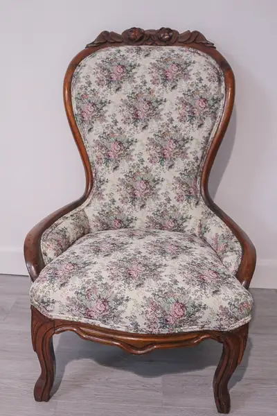 Antique Victorian chair also called a slipper chair or a spoon-back chair. A slipper chair is an arm...
