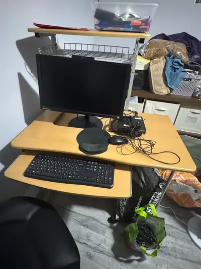 Computer Desk with Shelf and Keyboard Tray, View more